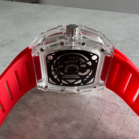 Red & Glass Watch - Picture 3 of 5